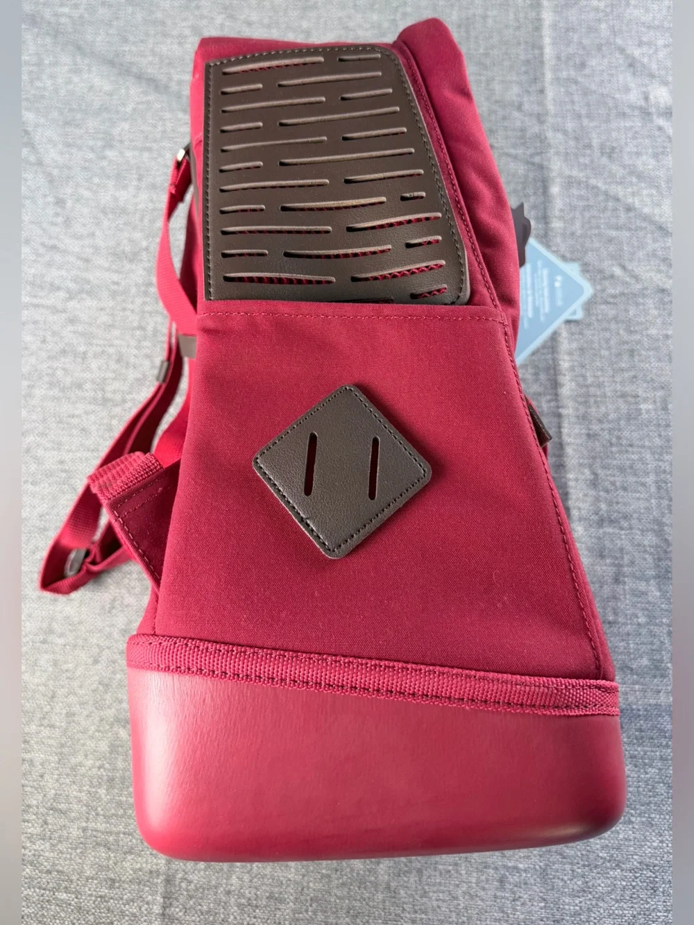 Kurgo Cranberry Red Travel Pet Backpack with Brown Trim